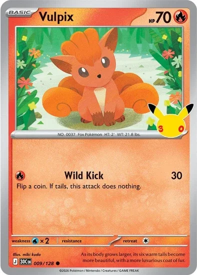 30th Celebration Vulpix 009/128