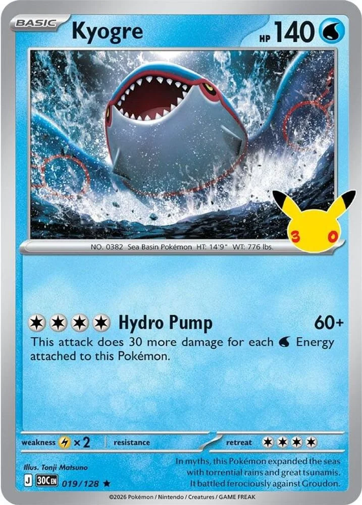30th Celebration Kyogre 019/128