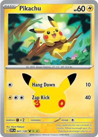 Pikachu Rare 30th Celebration 19/30