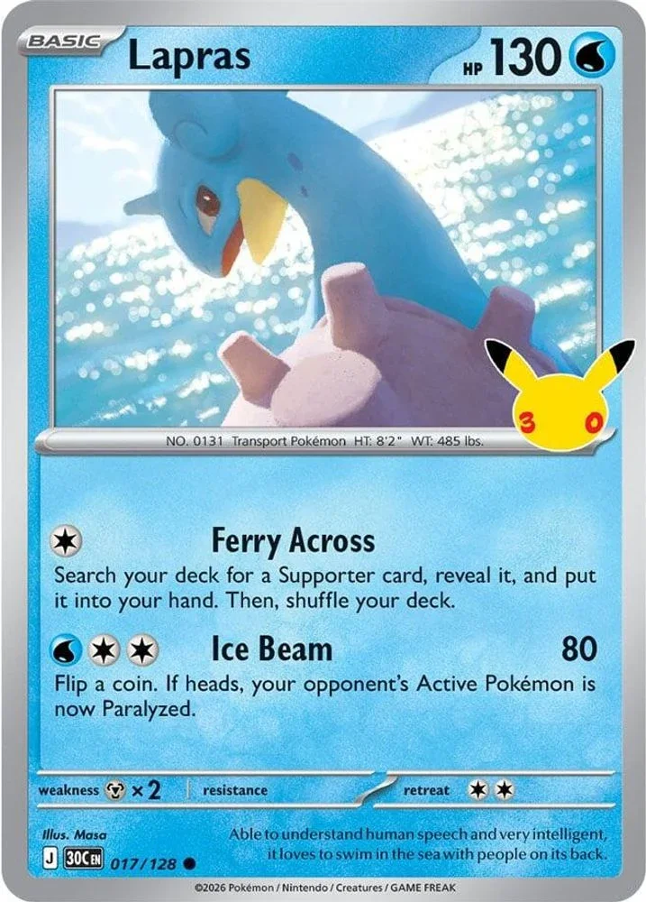 30th Celebration Lapras 017/128