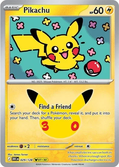 Pikachu Rare 30th Celebration 07/30