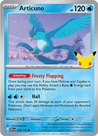 30th Celebration Articuno 018/128