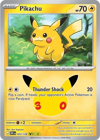 Pikachu Rare 30th Celebration 01/30