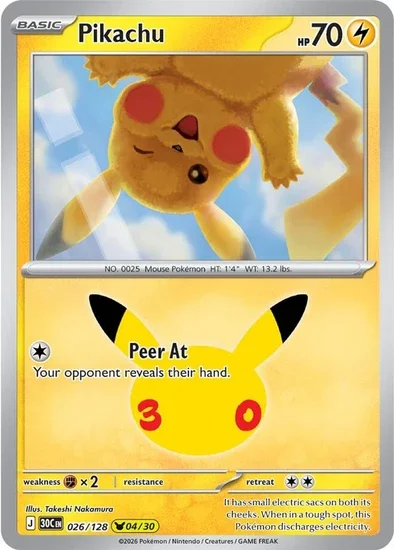 Pikachu Rare 30th Celebration 04/30