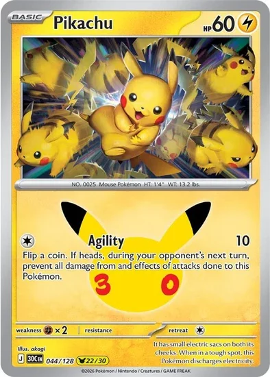 Pikachu Rare 30th Celebration 22/30