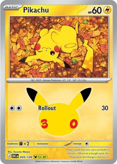 Pikachu Rare 30th Celebration 13/30