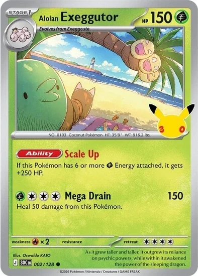 30th Celebration Alolan Exeggutor 002/128