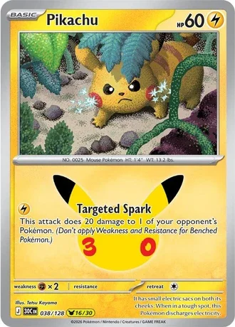 Pikachu Rare 30th Celebration 16/30