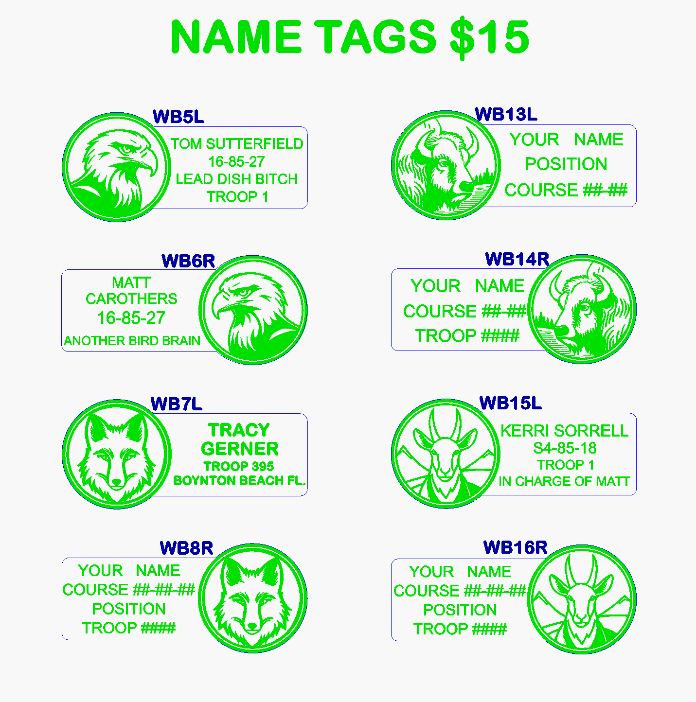 Woodbadge Name Tags #3