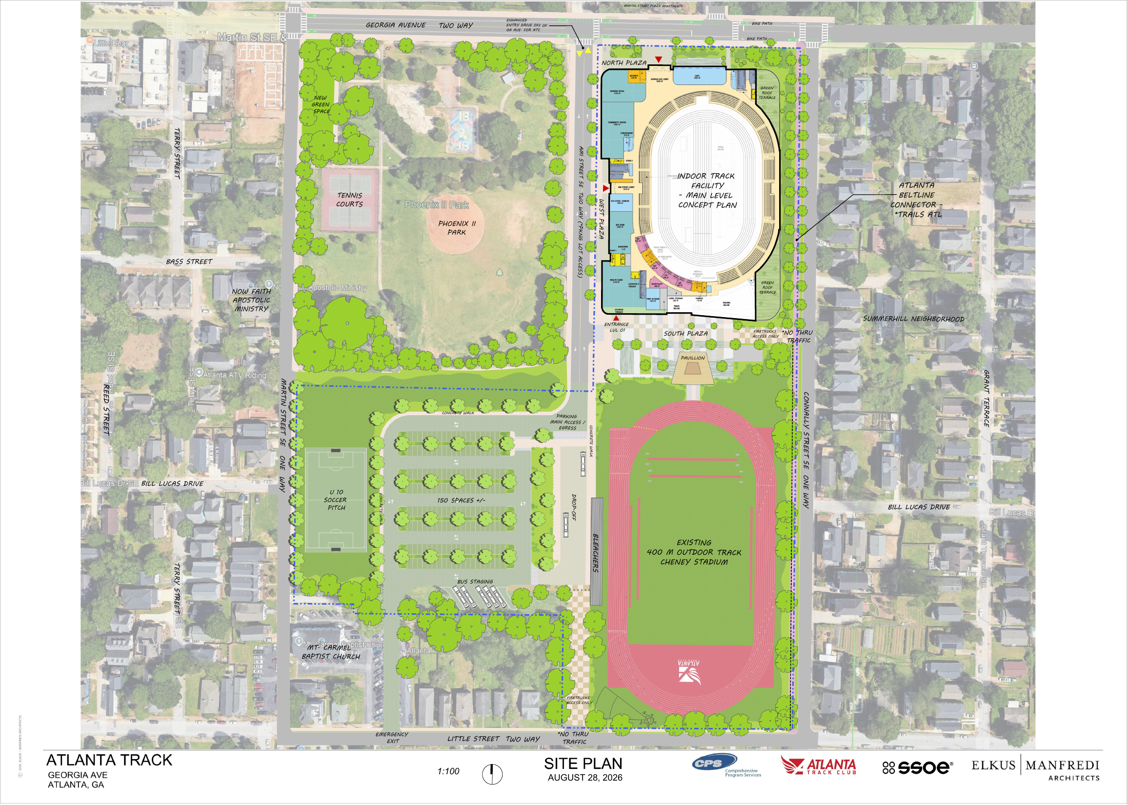 The Track Club’s site plan of August 28, 2026.