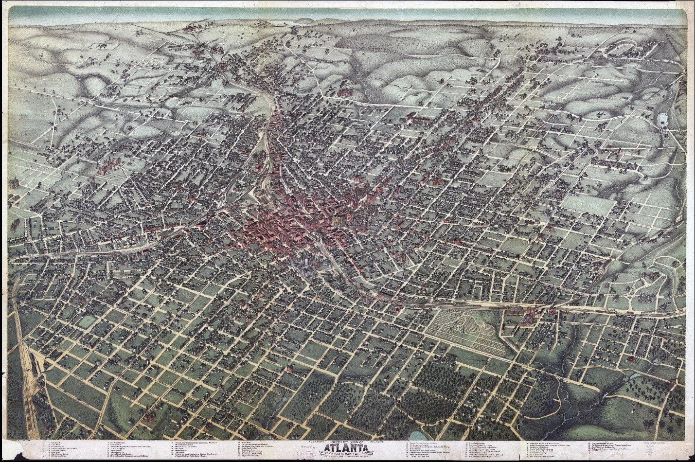 Detail of Bird’s Eye View of Atlanta