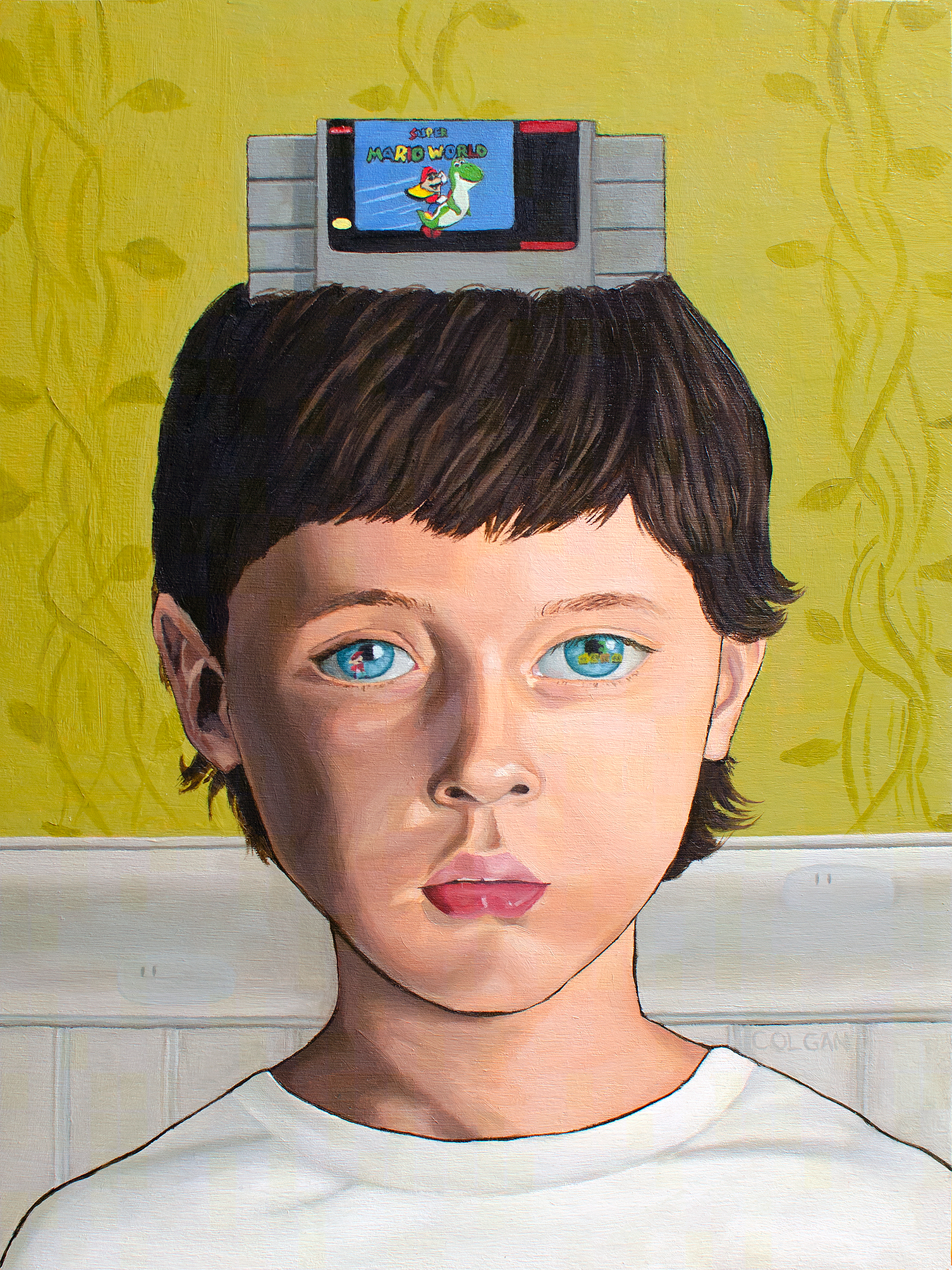 Johnny's a Gamer, Original Oil Painting