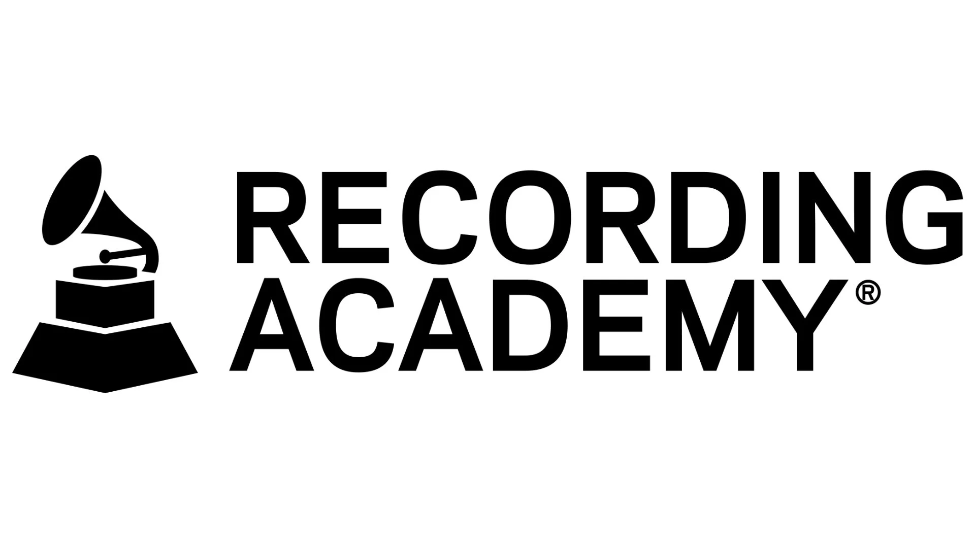 Logo of Recording Academy featuring a gramophone icon and black text.