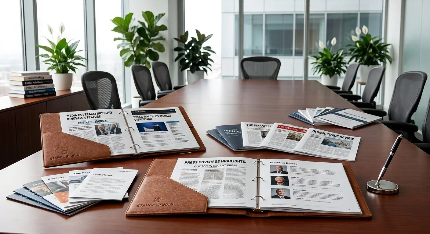 Earned media assets and authority coverage transformed into B2B sales acceleration collateral.