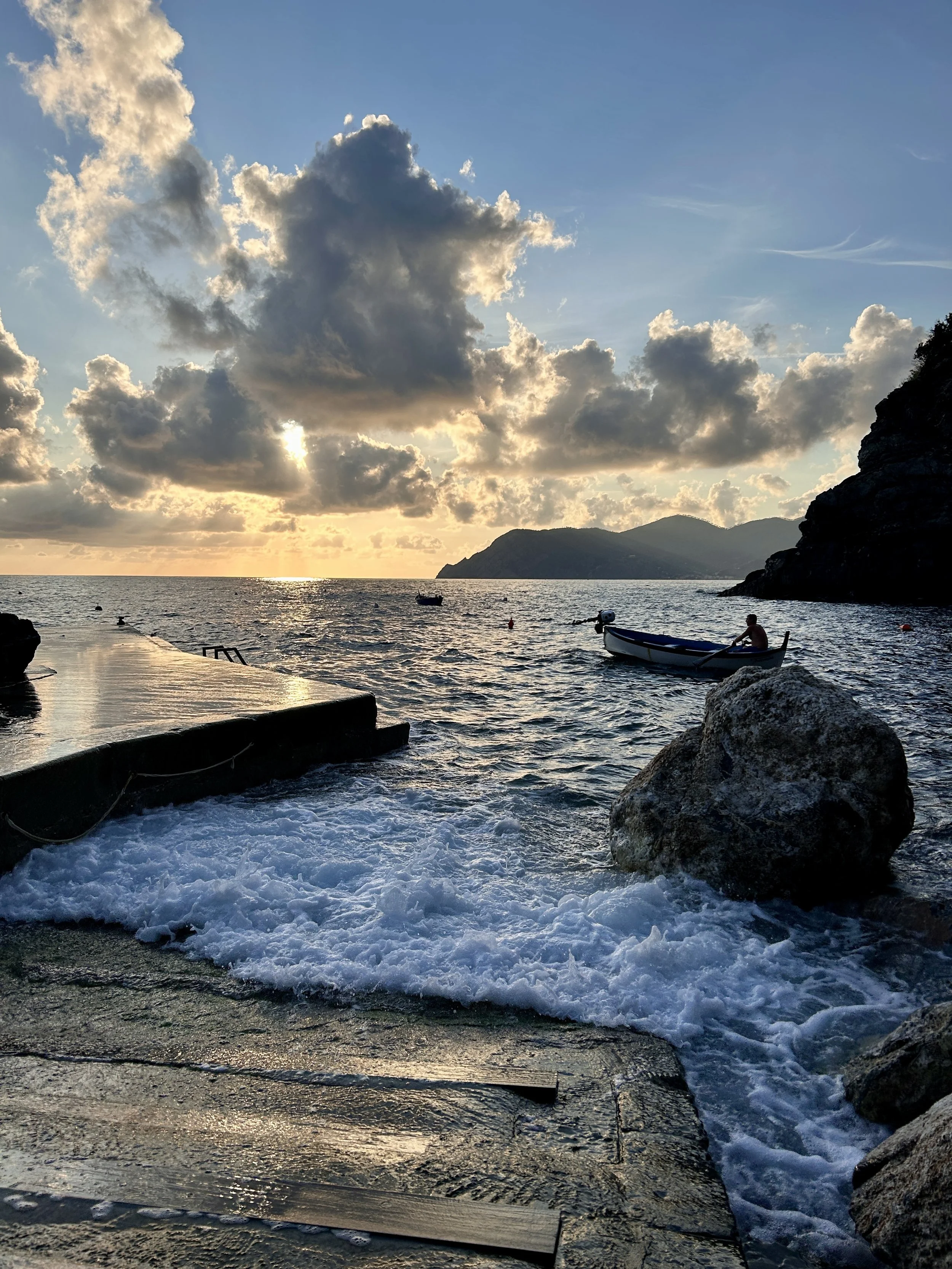 Sunset in Cinque Terre, Liguria, Italy.