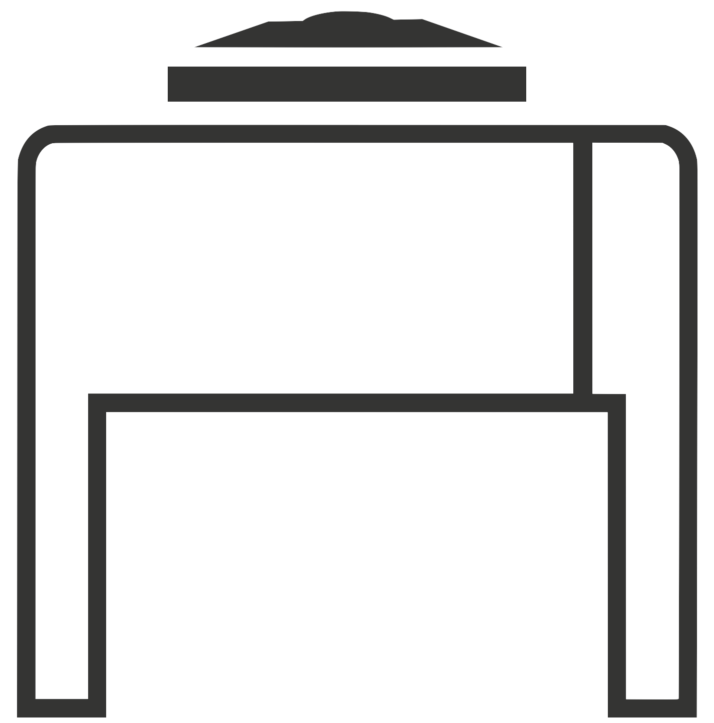 Ein Schwarz-Weiß-Symbol eines Fernsehers mit Antennen auf dem oberen Rand.