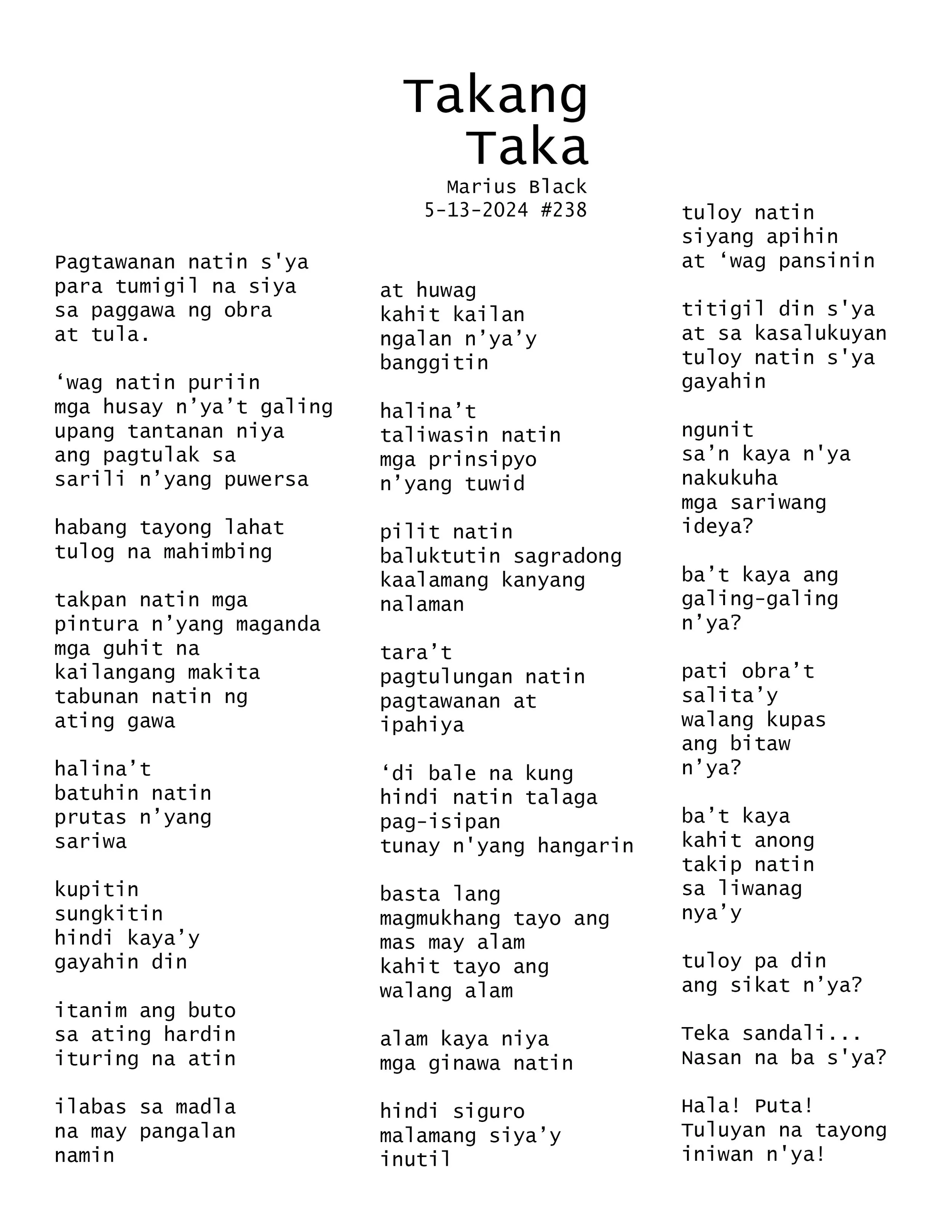 TAKANG TAKA (238) by Marius Black 5-13-2024.jpg