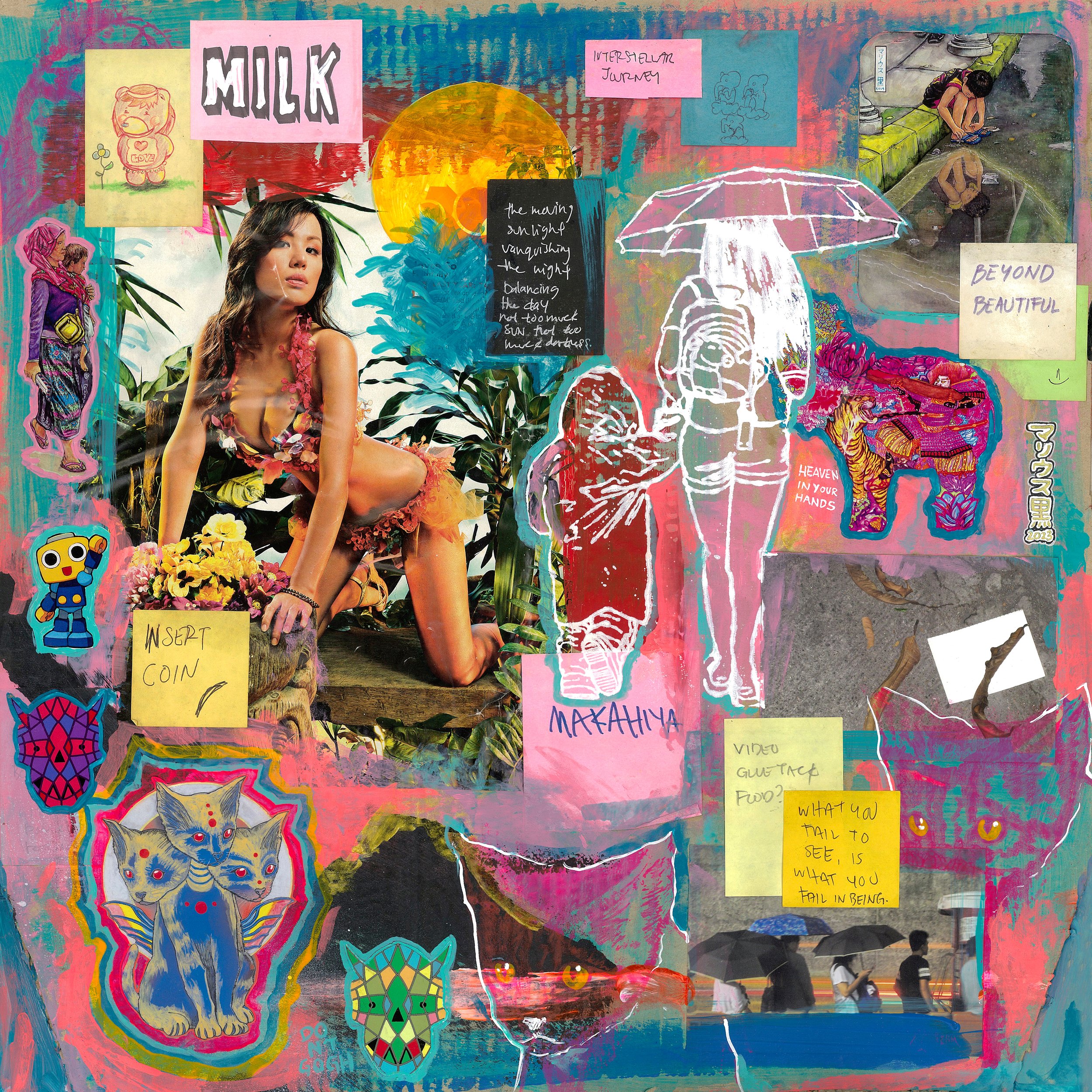 Beyond Beautiful (18.5 x 18.5 inches) mixed media on cardboard by Marius Black 2024.jpg