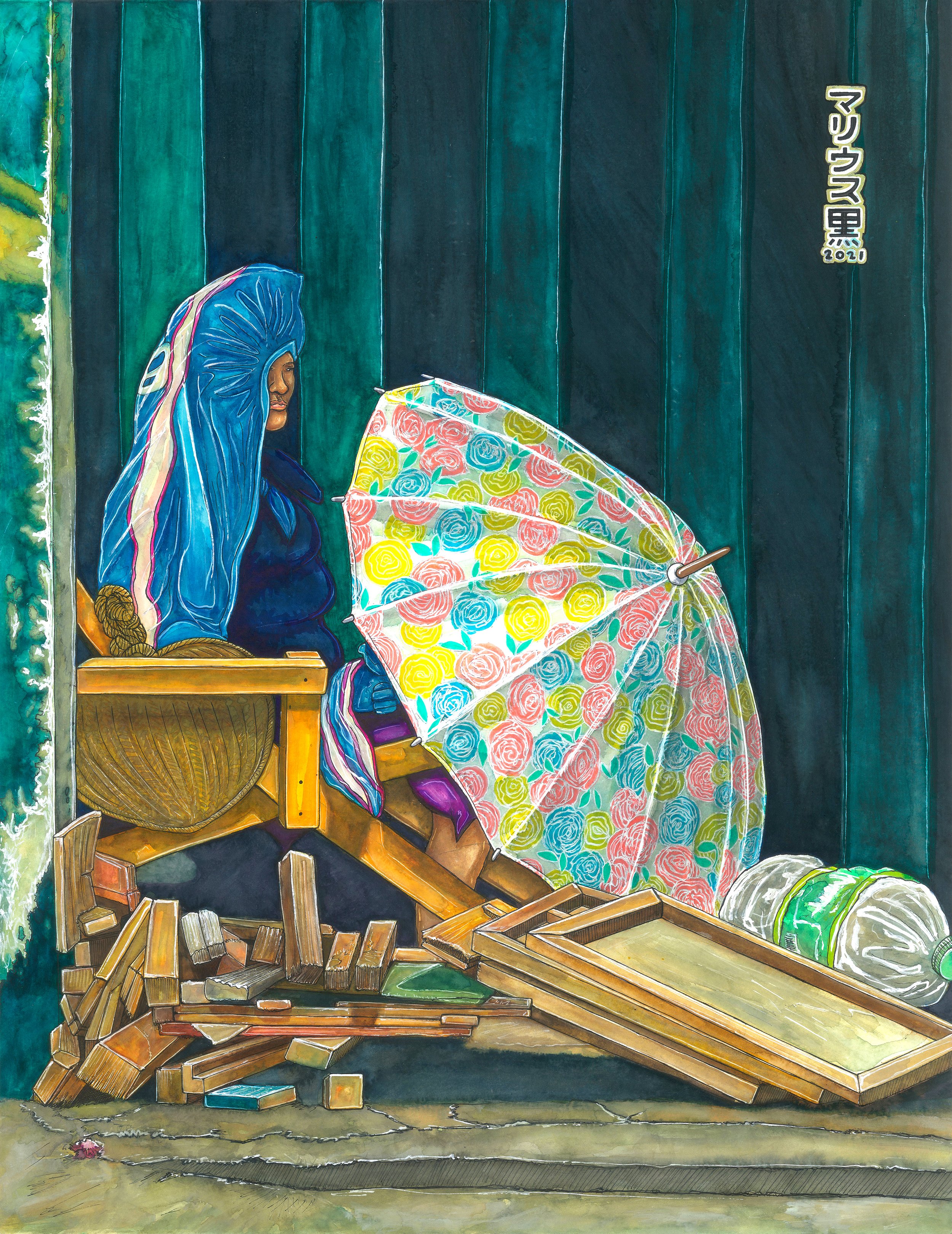 222 LISA - (21 x 27 inc) Marius Black 2021.JPG