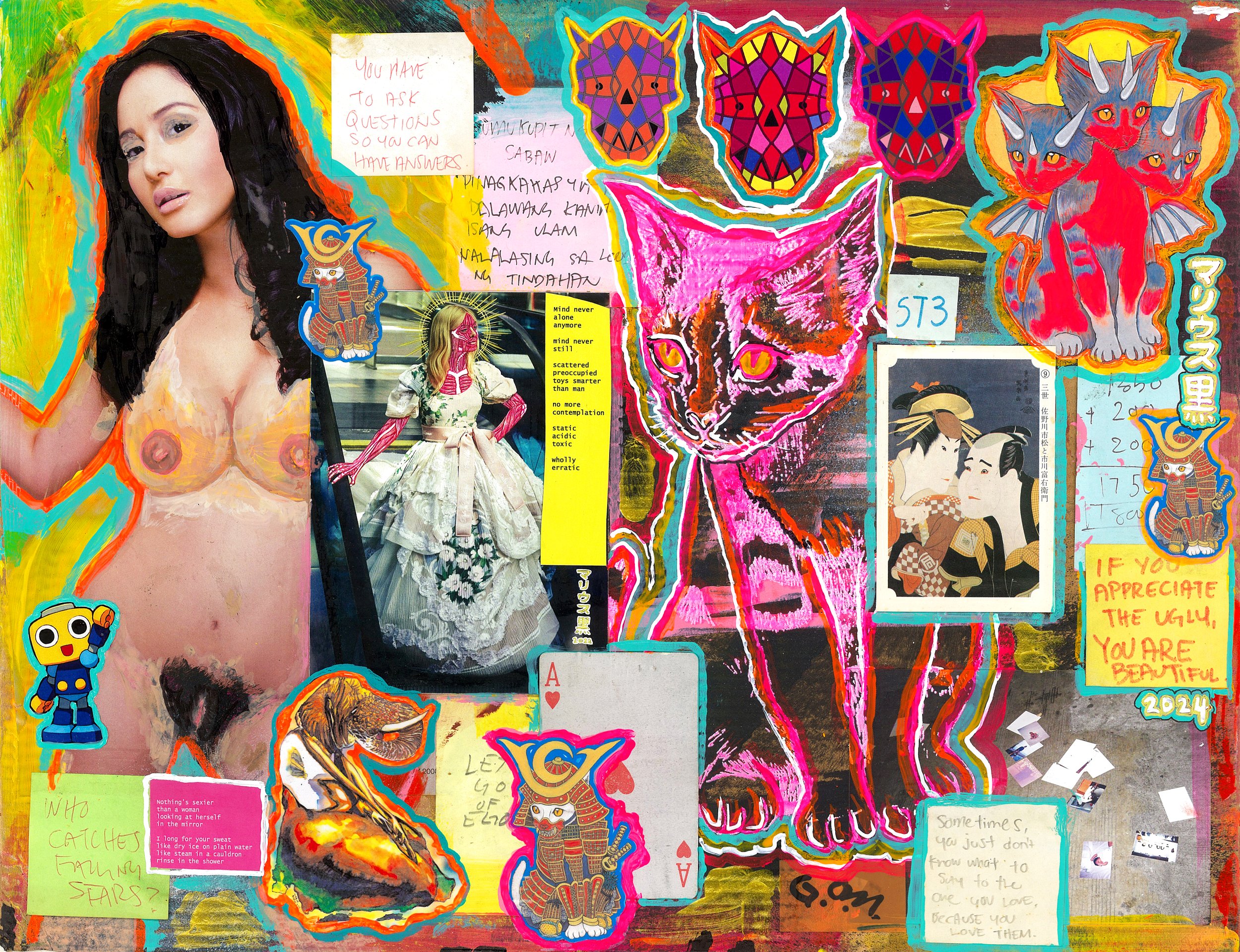 Spoiler Alert (13 x 17 inches) mixed media on cardboard by Marius Black 2024.jpg