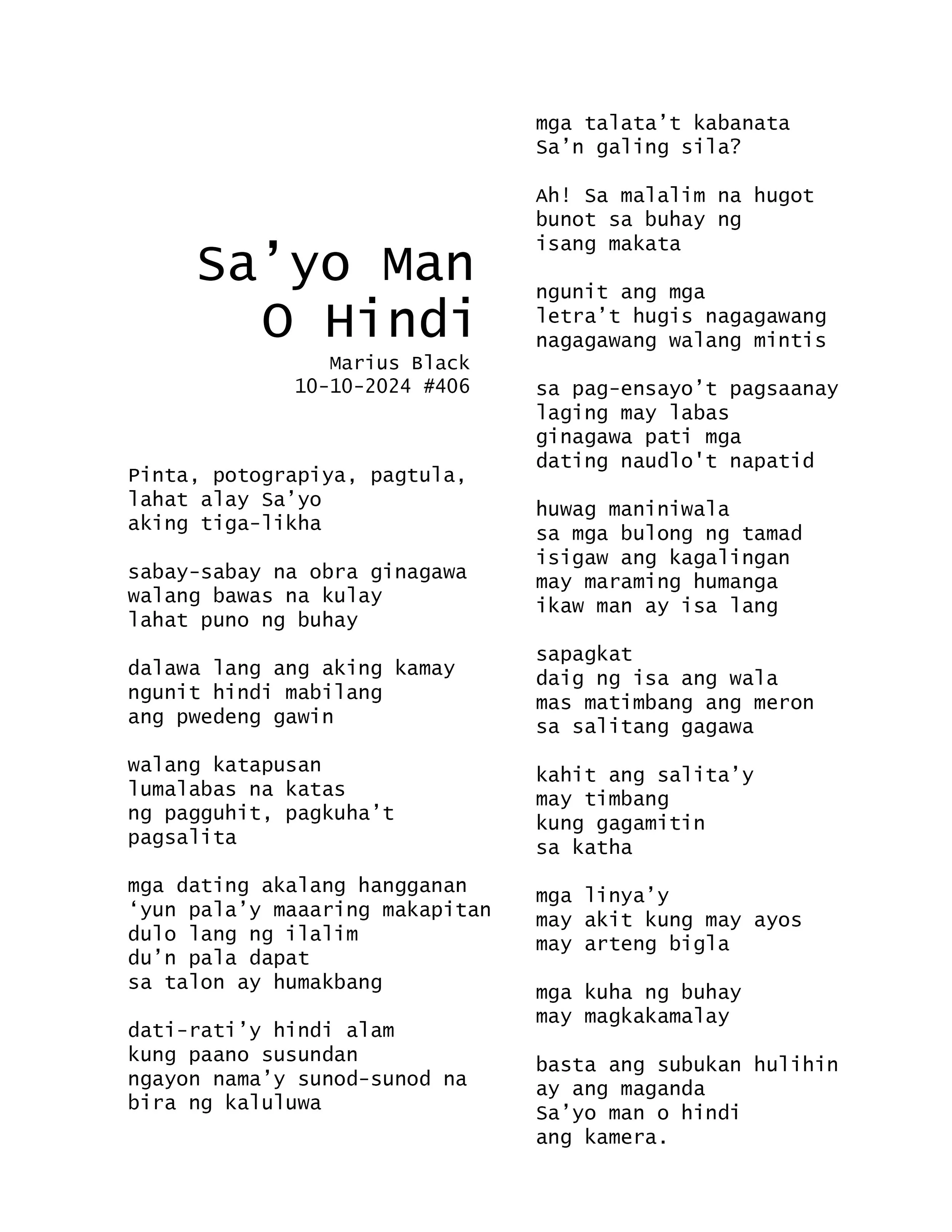 SA'YO MAN O HINDI (406) by Marius Black 10-10-2024.jpg