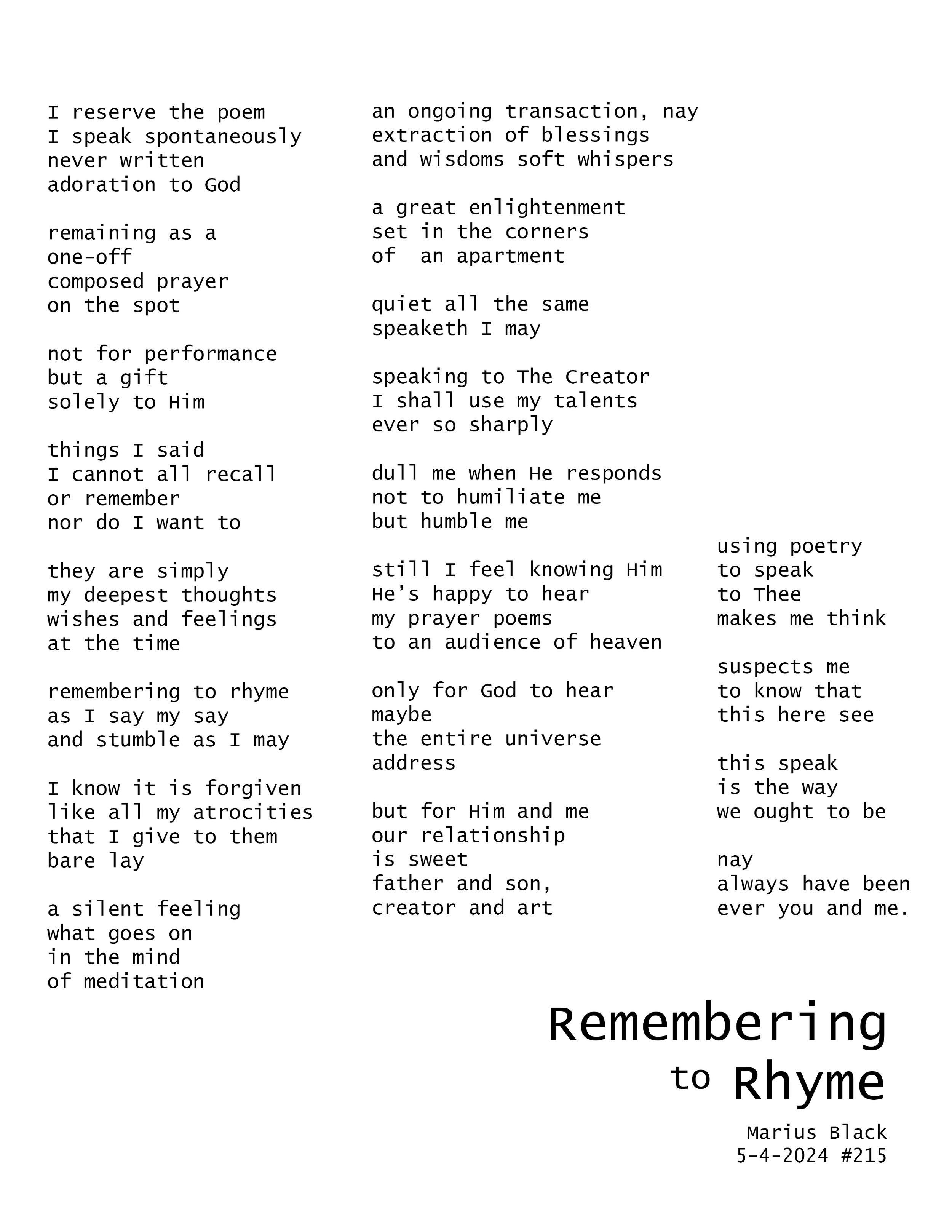 Remembering to Rhyme (215) by Marius Black 5-4-2024.jpg