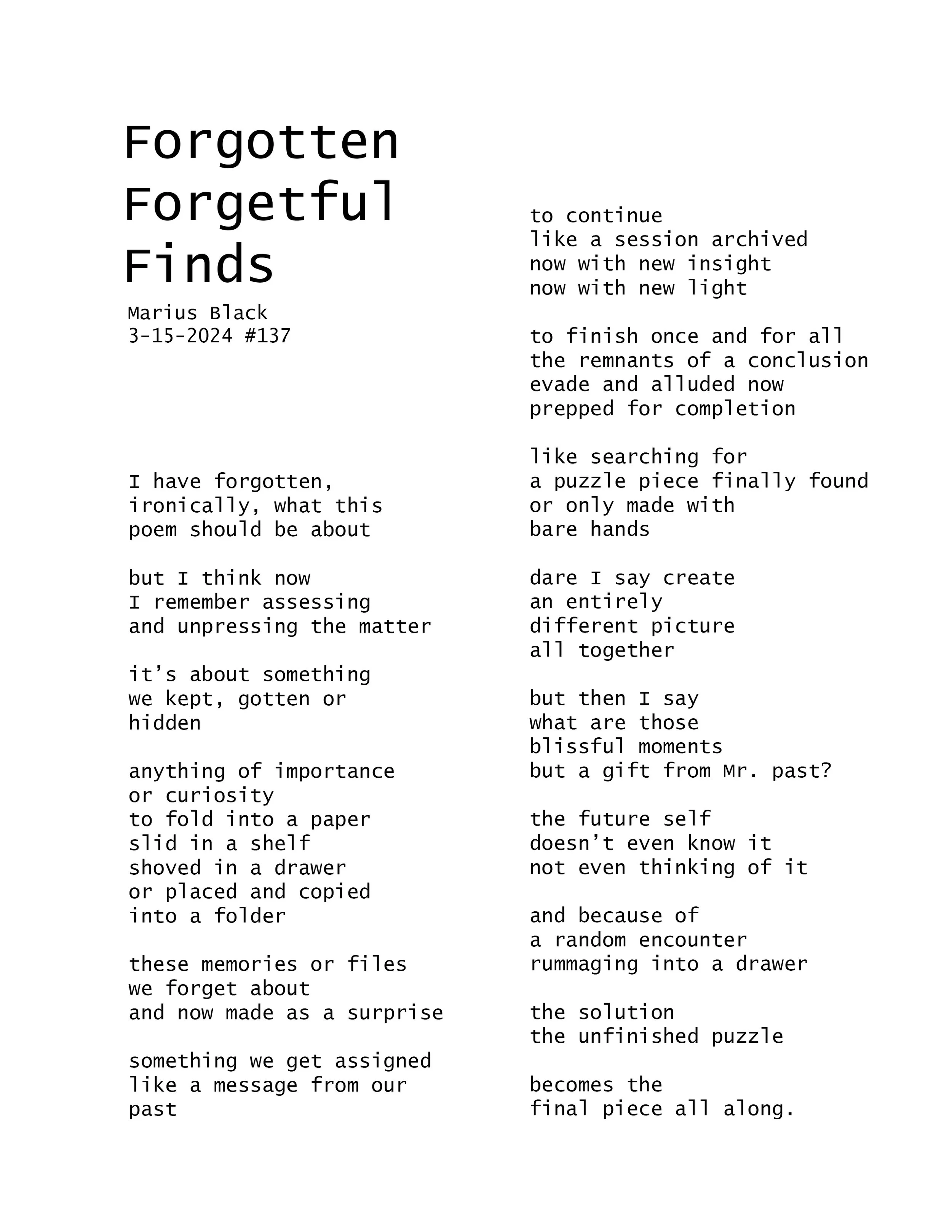 Forgotten Forgetful Finds (137) by Marius Black 3-15-2024.jpg