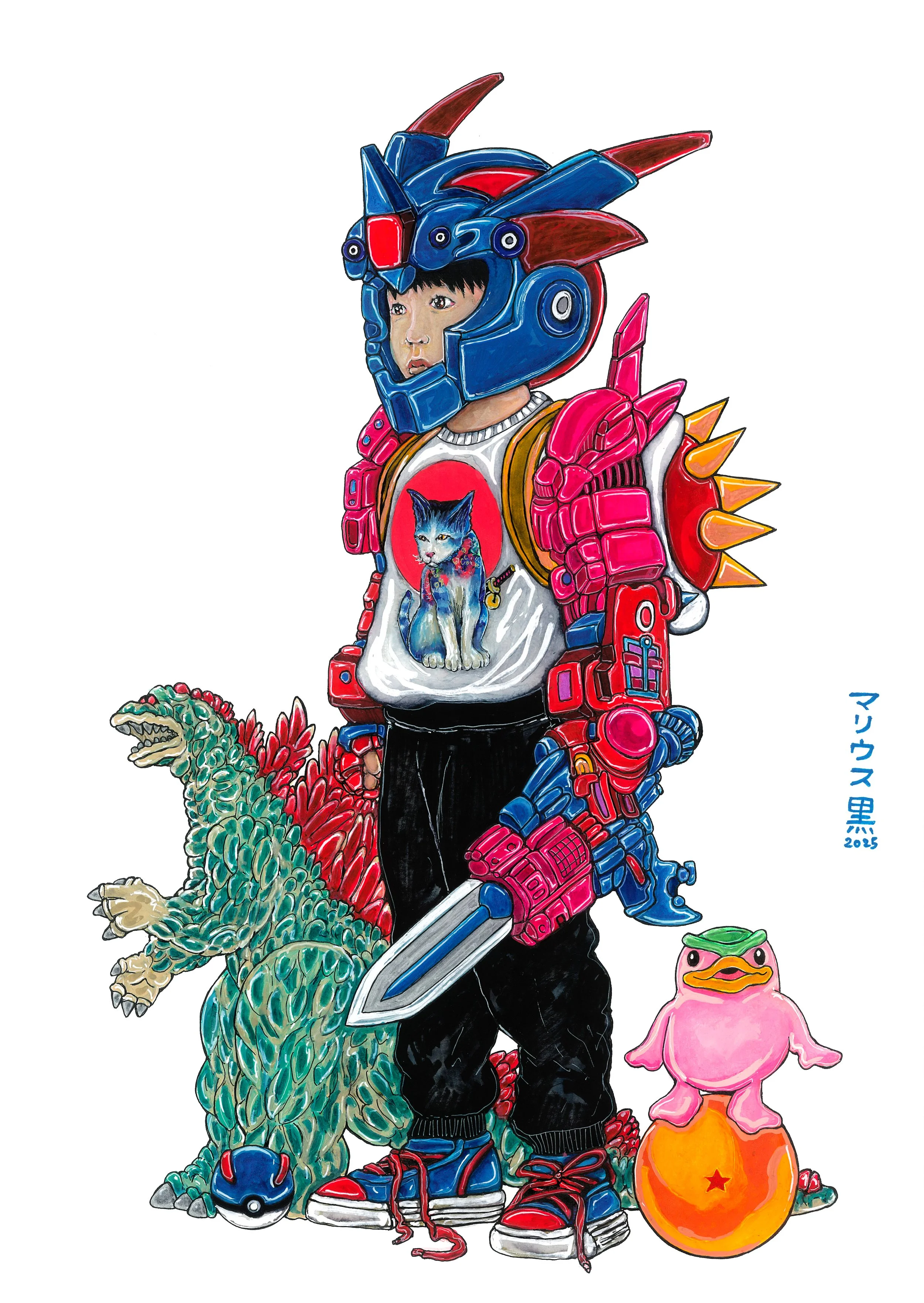 9 VALIANT LAD - mixed media on watercolor paper (16.5 x 11.7 inches) Marius Black 2025.jpg