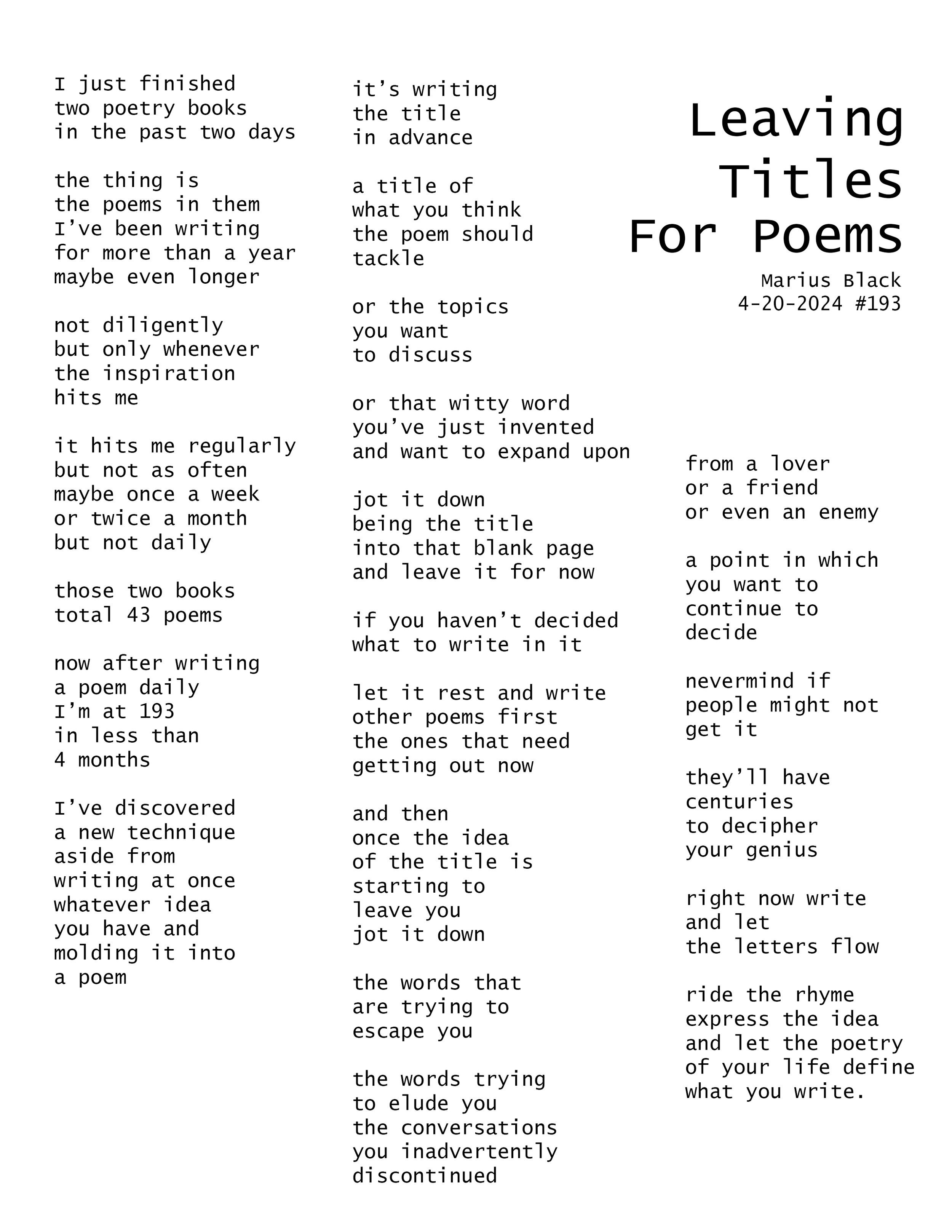 Leaving Titles for Poems (193) by Marius Black4-20-2024.jpg