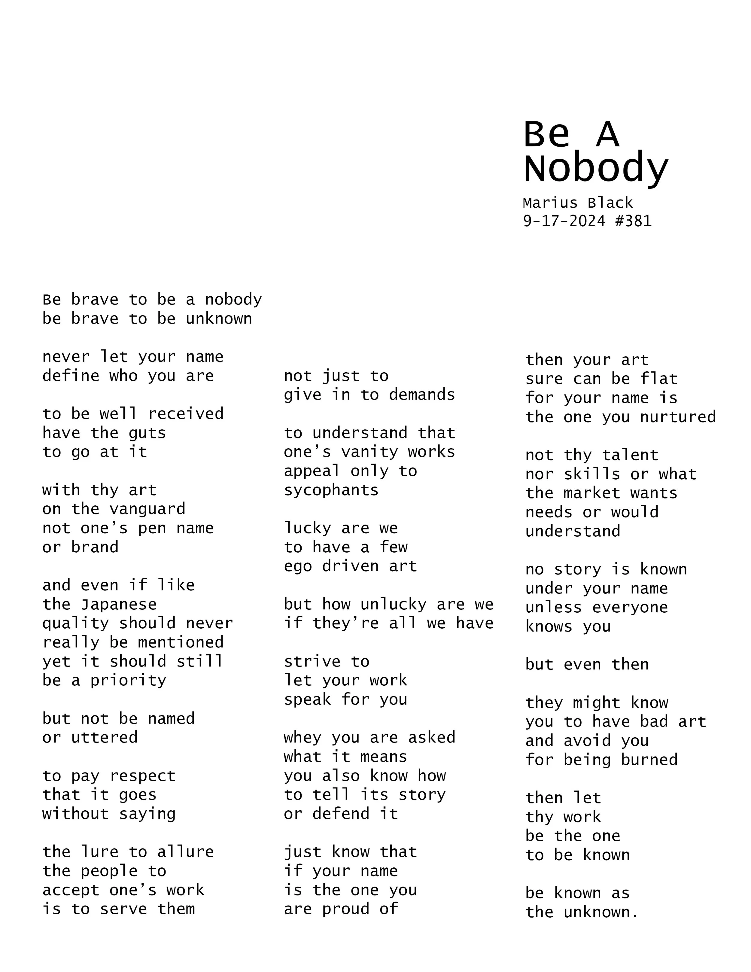 Be A Nobody (381) by Marius Black9-17-2024.jpg