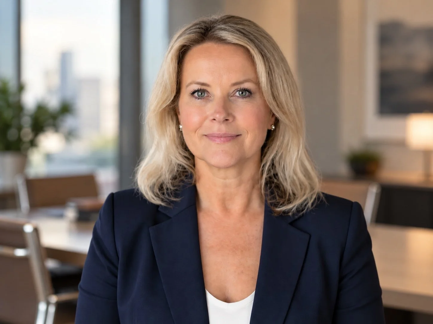 Anna A. McCombs, Esq. in a modern conference room