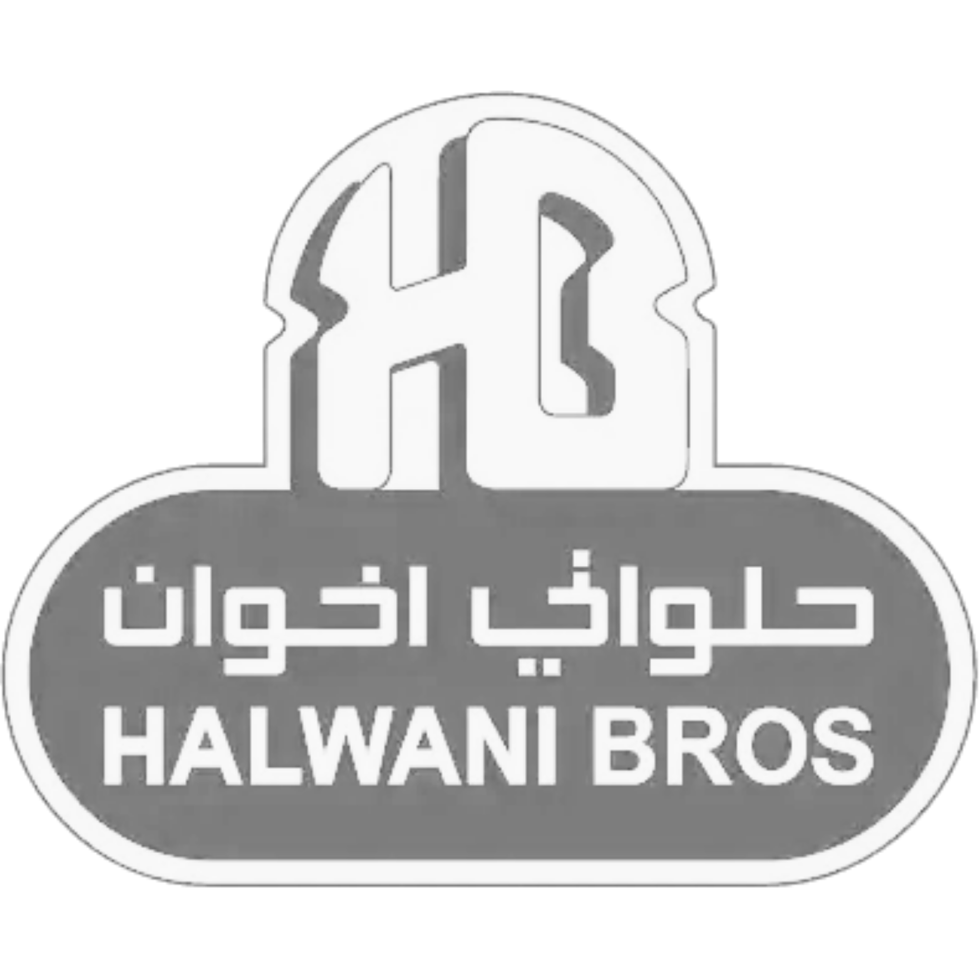 Black and white graphic of a halved football with Arabic writing and the word HALWAINERS written underneath.