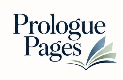 Prologue Pages logo with an open book graphic