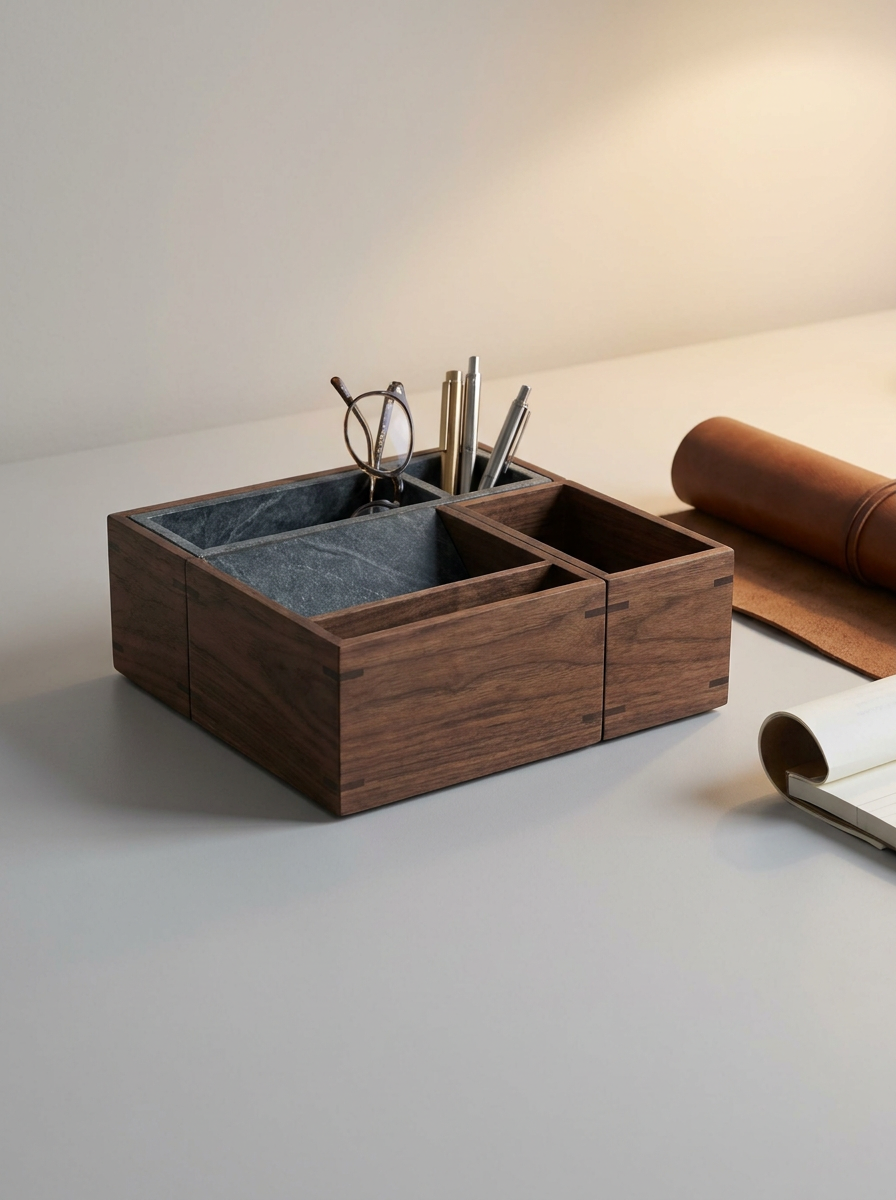 Walnut Desk Organizer