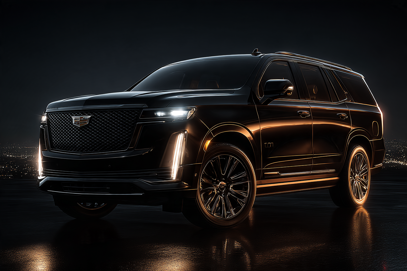 Black Cadillac Escalade luxury SUV
