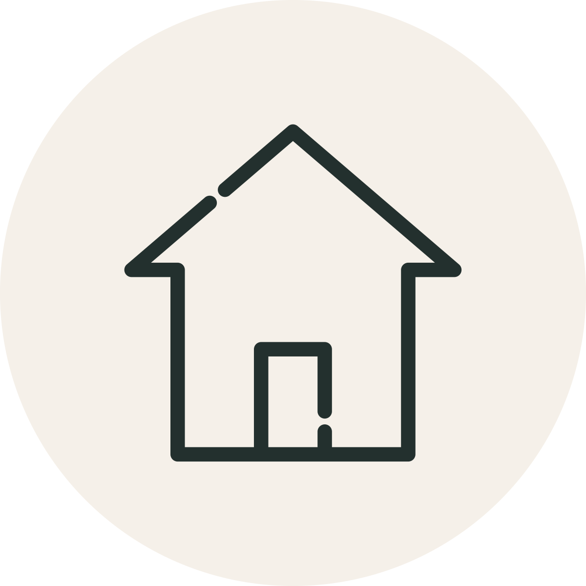 Icon of a house with an upward pointing arrow integrated into its design.