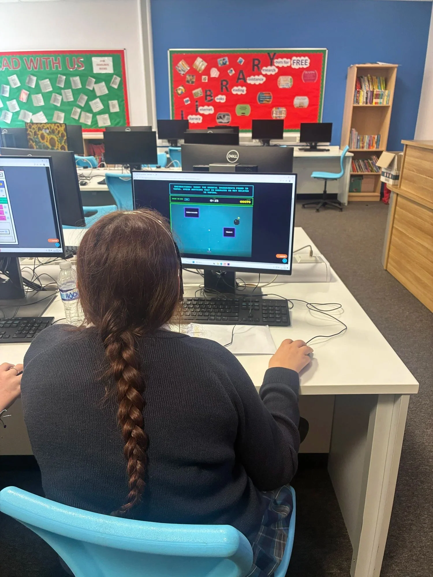 A pupil using Beat Modules on a classroom computer