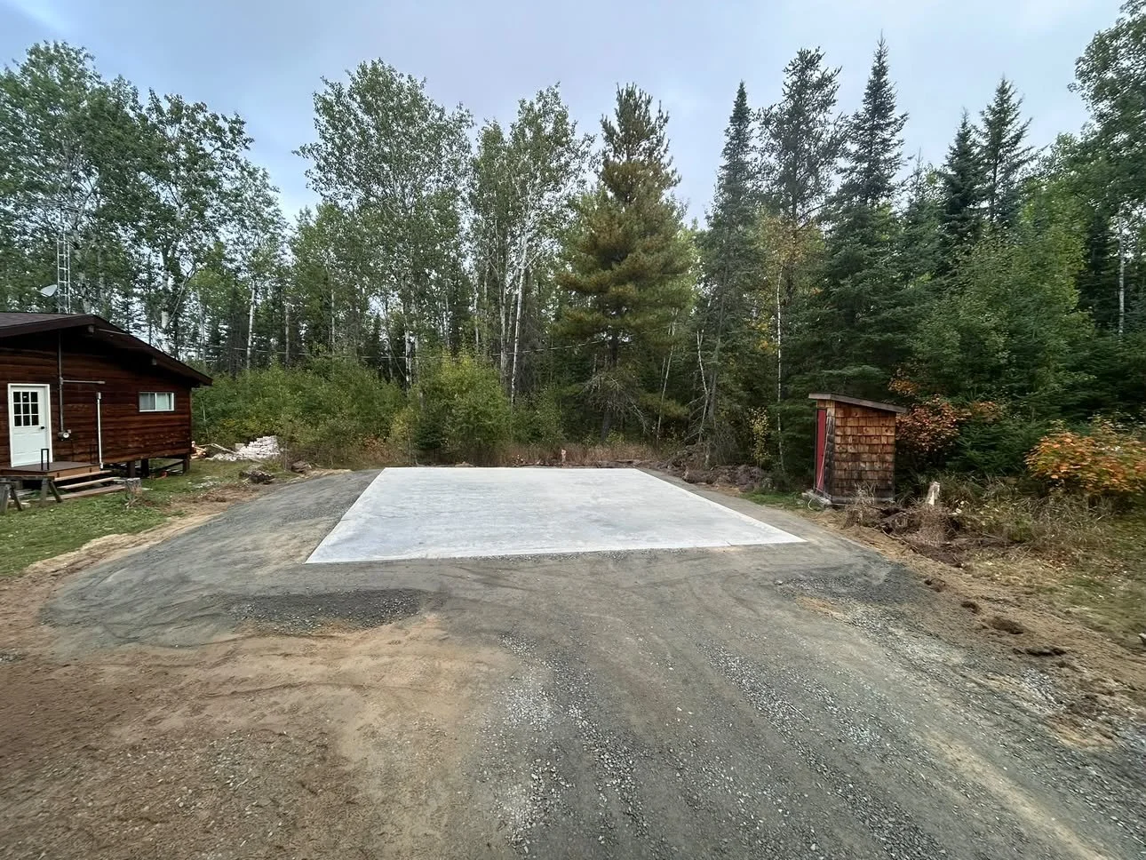 Concrete pad land works: forming and pouring a beautiful slab for a garage