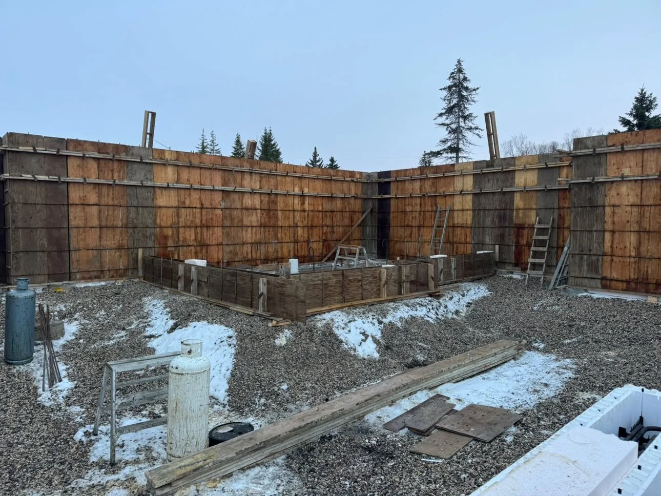 Concrete foundation built for a modern luxury home