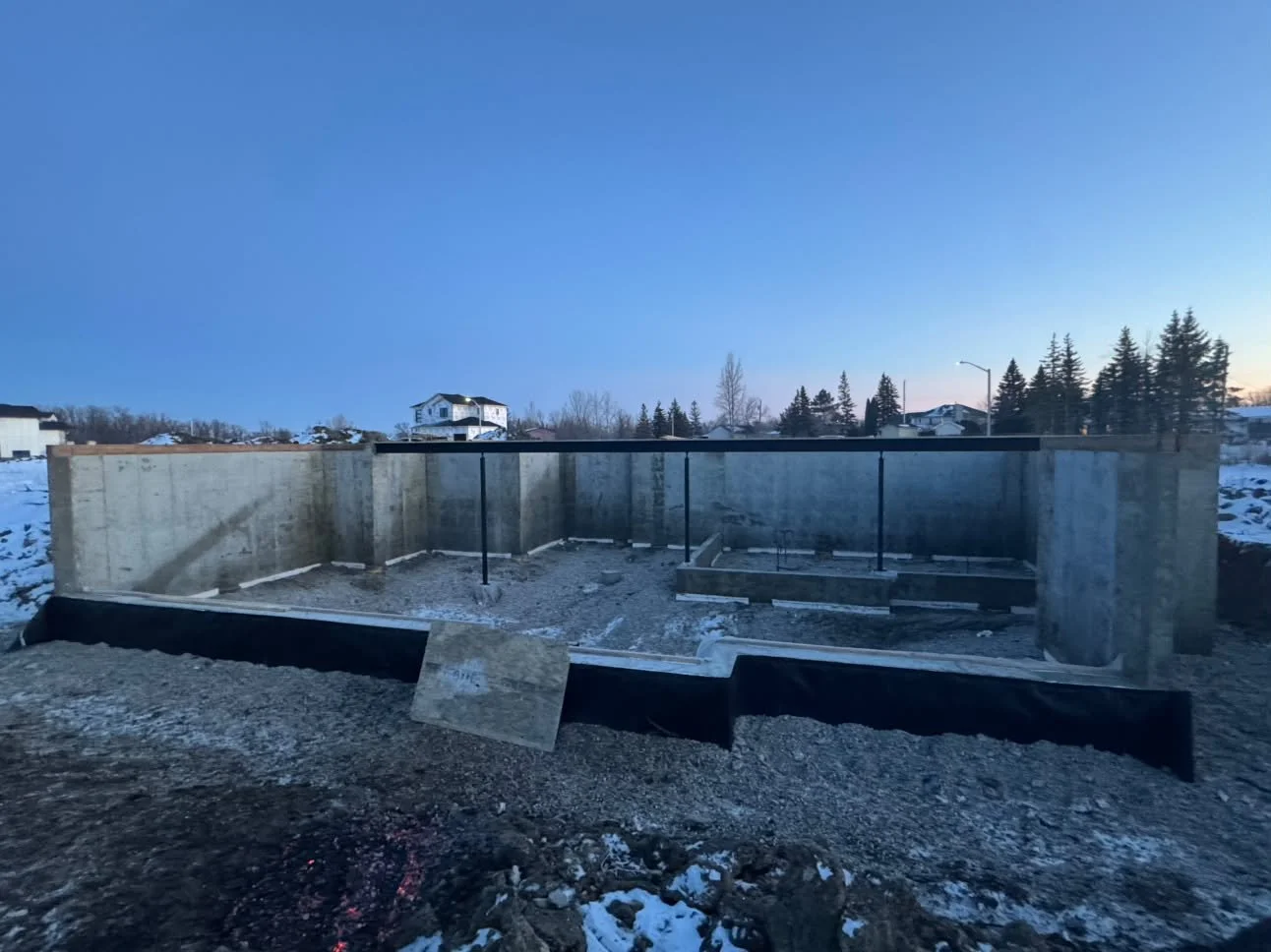 Concrete foundation built for a modern luxury home