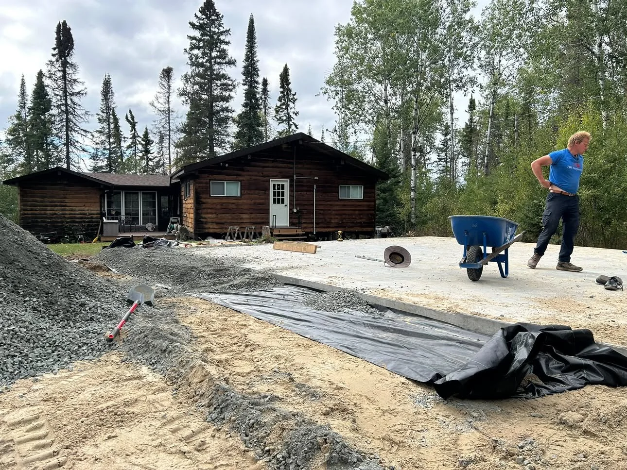 Concrete pad land works: forming and pouring a beautiful slab for a garage