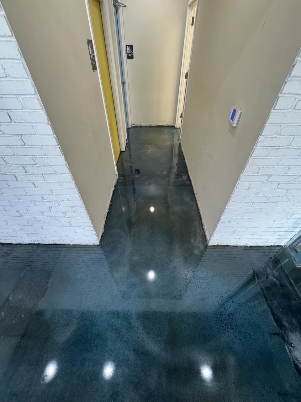 View of a polished epoxy floor