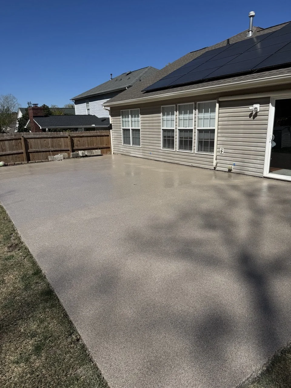 backyard patio flake floor