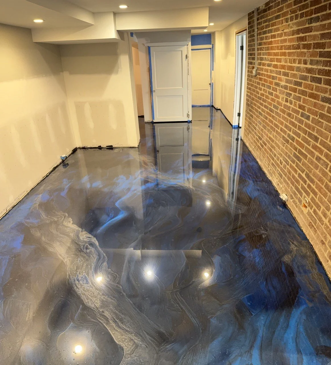 Blue Metallic Floor