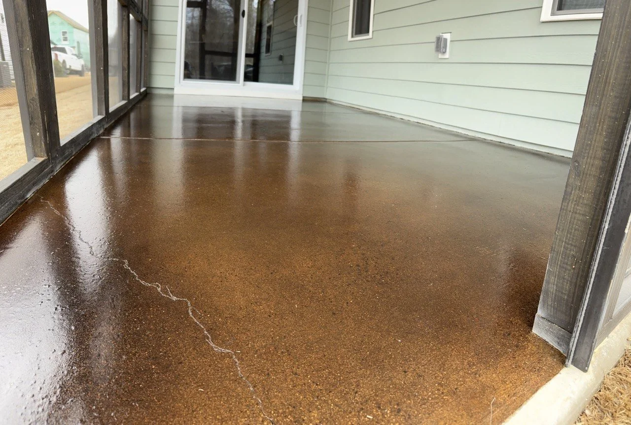 smooth, brown concrete stain