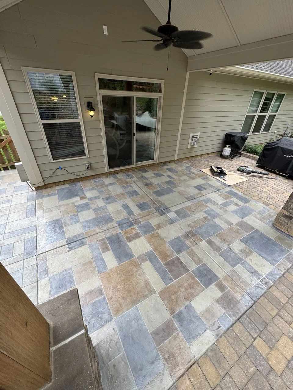 Stamped Overlay in Back Patio