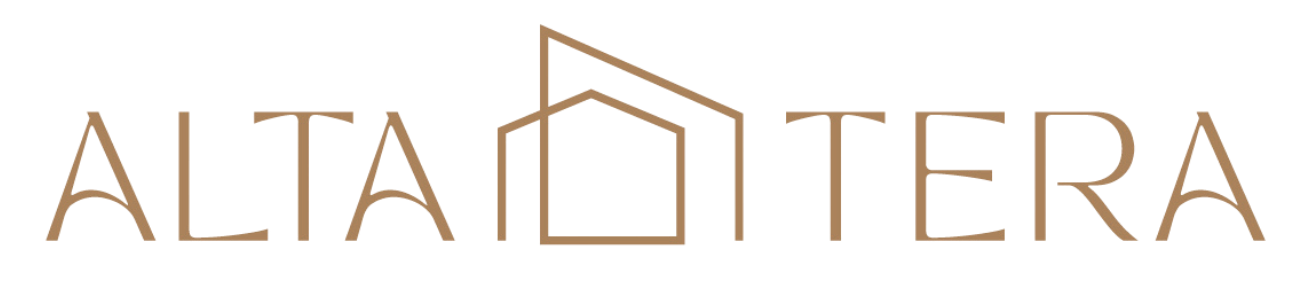 Logo of Alta Tera, a company with stylized text and a house-like icon between the words