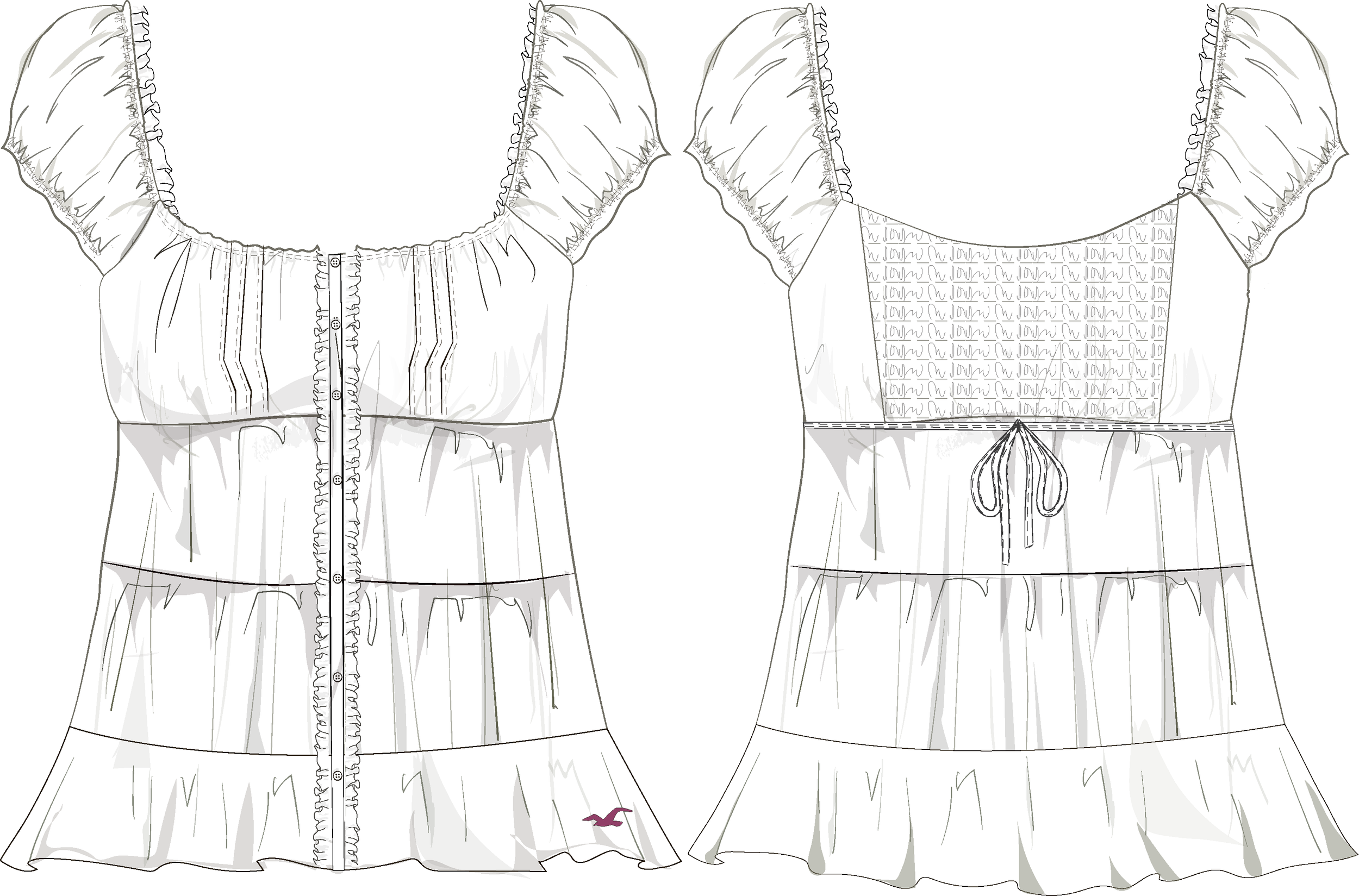 HOLLISTER WOMEN'S WOVENS (FLAT SKETCHES)