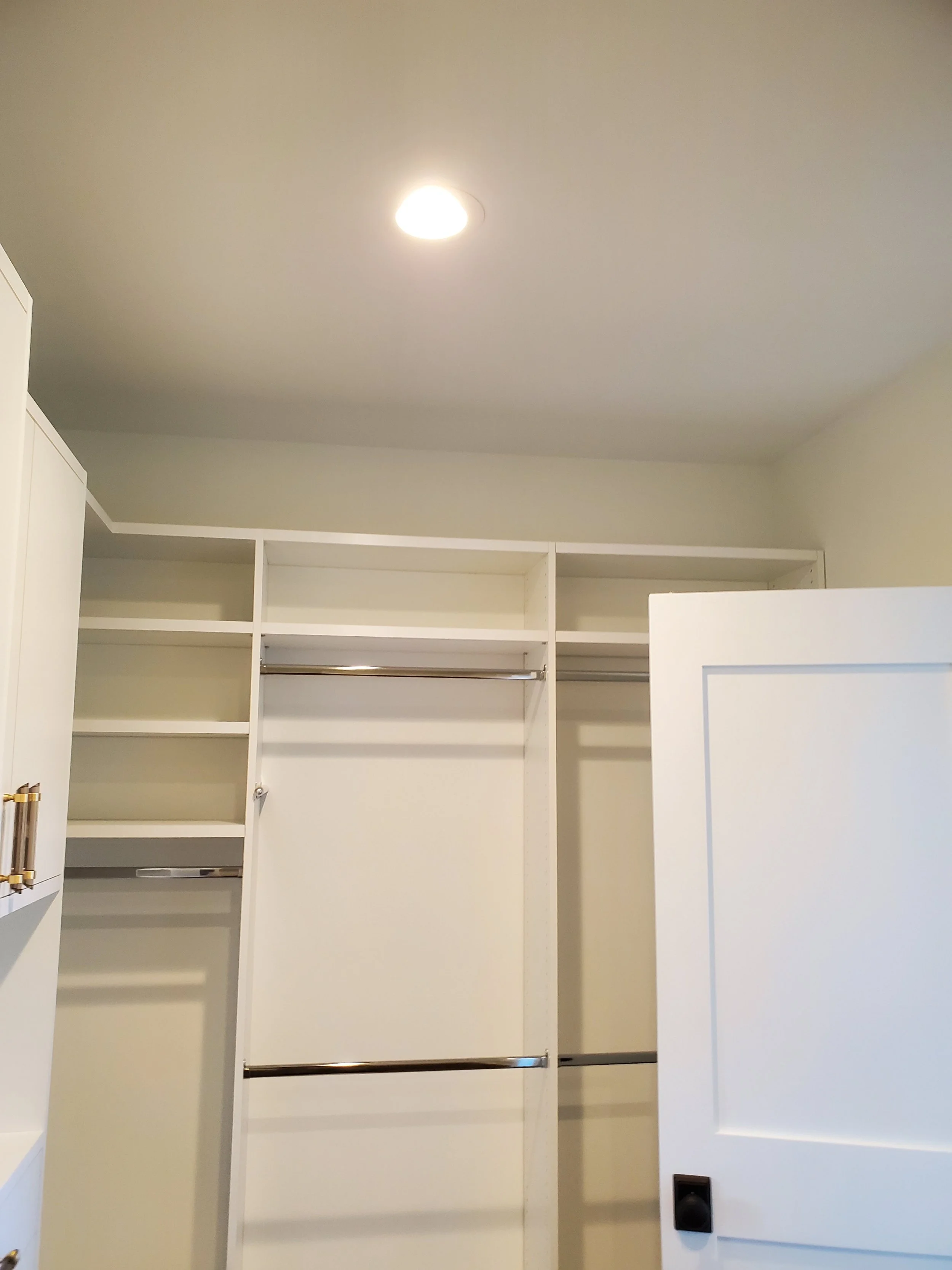 Built-in Closet:
Turning a modular closet into a built-in closet in a newly constructed home