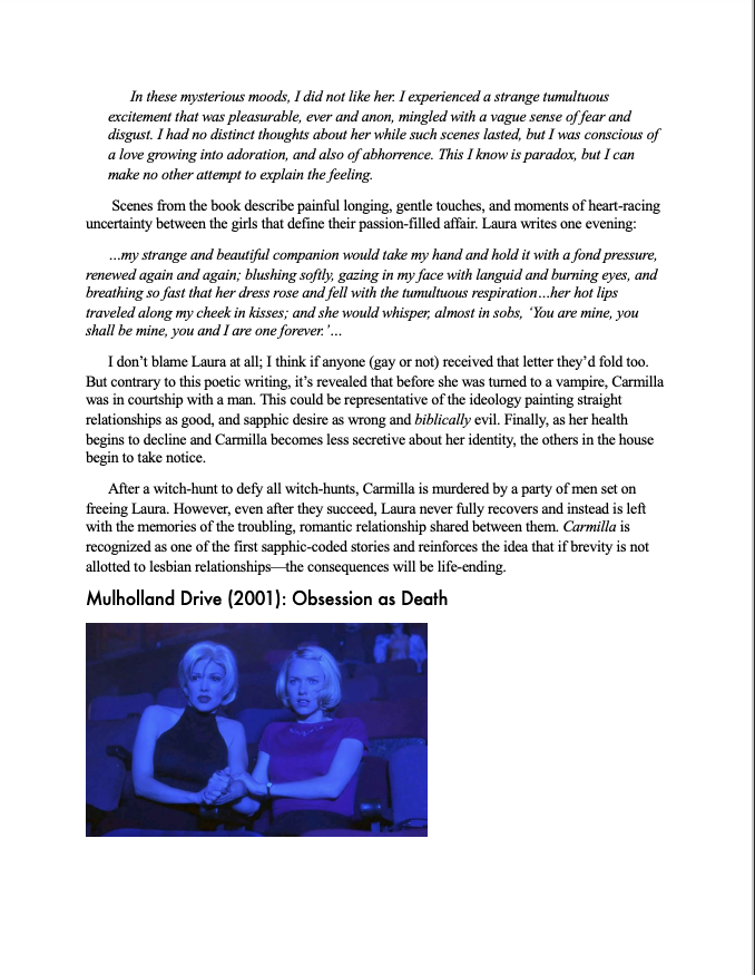 Two women with blonde hair sitting side by side in a dark theater, illuminated by purple-blue lighting.